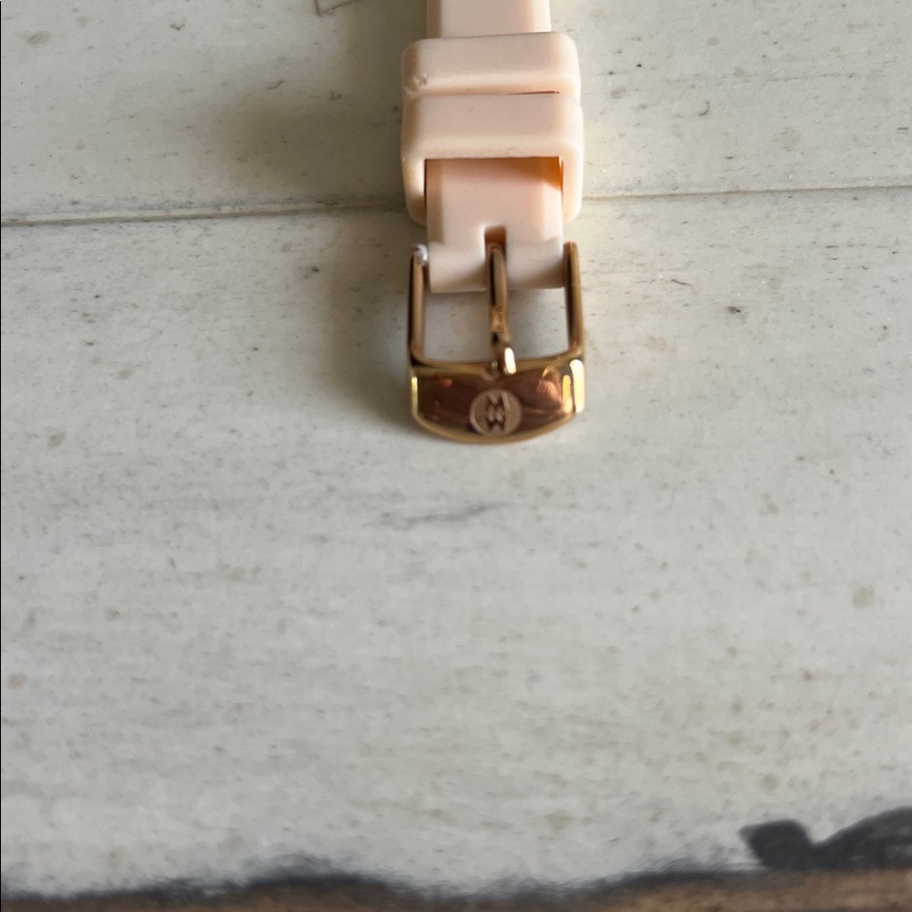 Michele Rose Gold Silicone Strap Watch - Picture 4 of 7